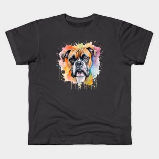 Very colorful boxer watercolor painting Kids T-Shirt